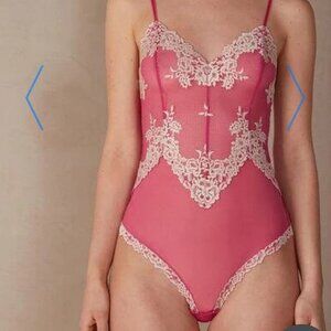 NWT Intimissimi Pink Tulle and Lace Bodysuit